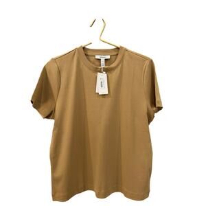 SPANX Barley Beige Crew Neck Cotton Tee Soft Stretch Women’s L NWT